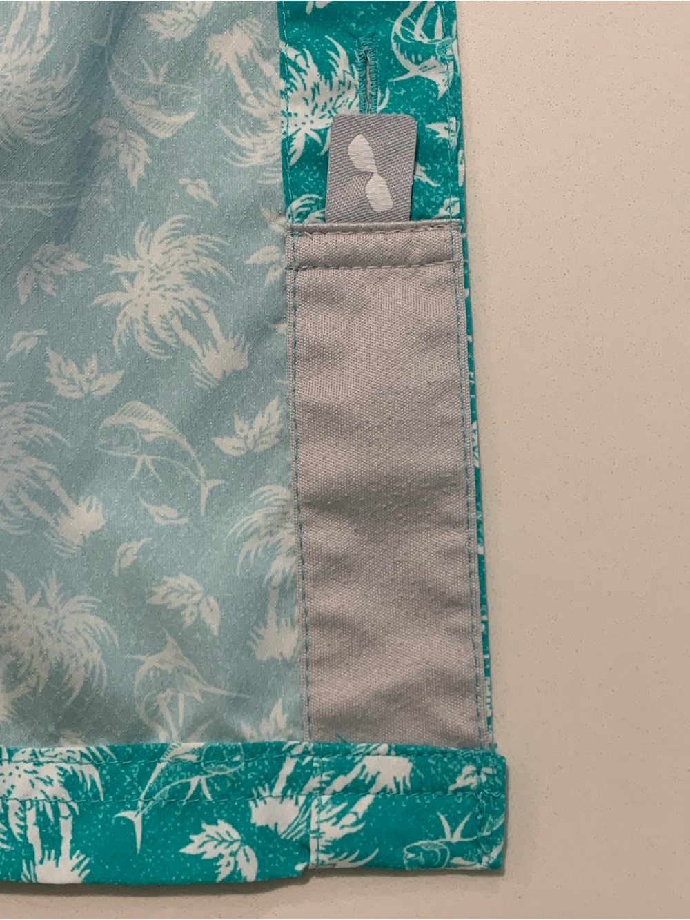 Columbia PFG Super Slack Teal Short Sleeve Floral Button-Down Fishing Shirt, XXL - Picture 9 of 11